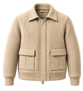 Velour leder jack beige